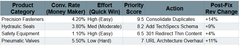 Custom dashboard to display the Weighted Logic discussed